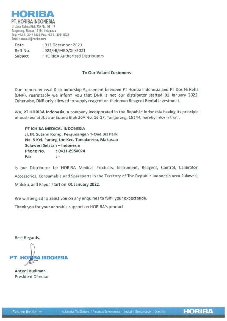 Distributor Resmi HORIBA Medical